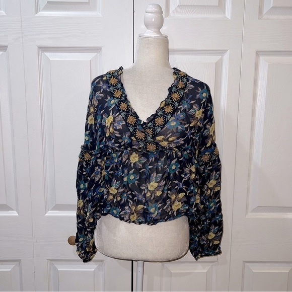 Anthropologie Meadow Rue Strasser Floral Blouse - Picture 3 of 5